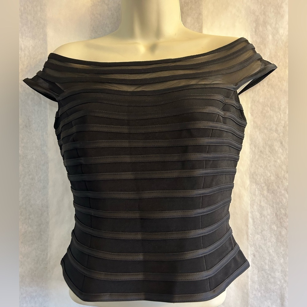 JS Collections Black Off-Shoulder Blouse‎ Sz-8. BB20